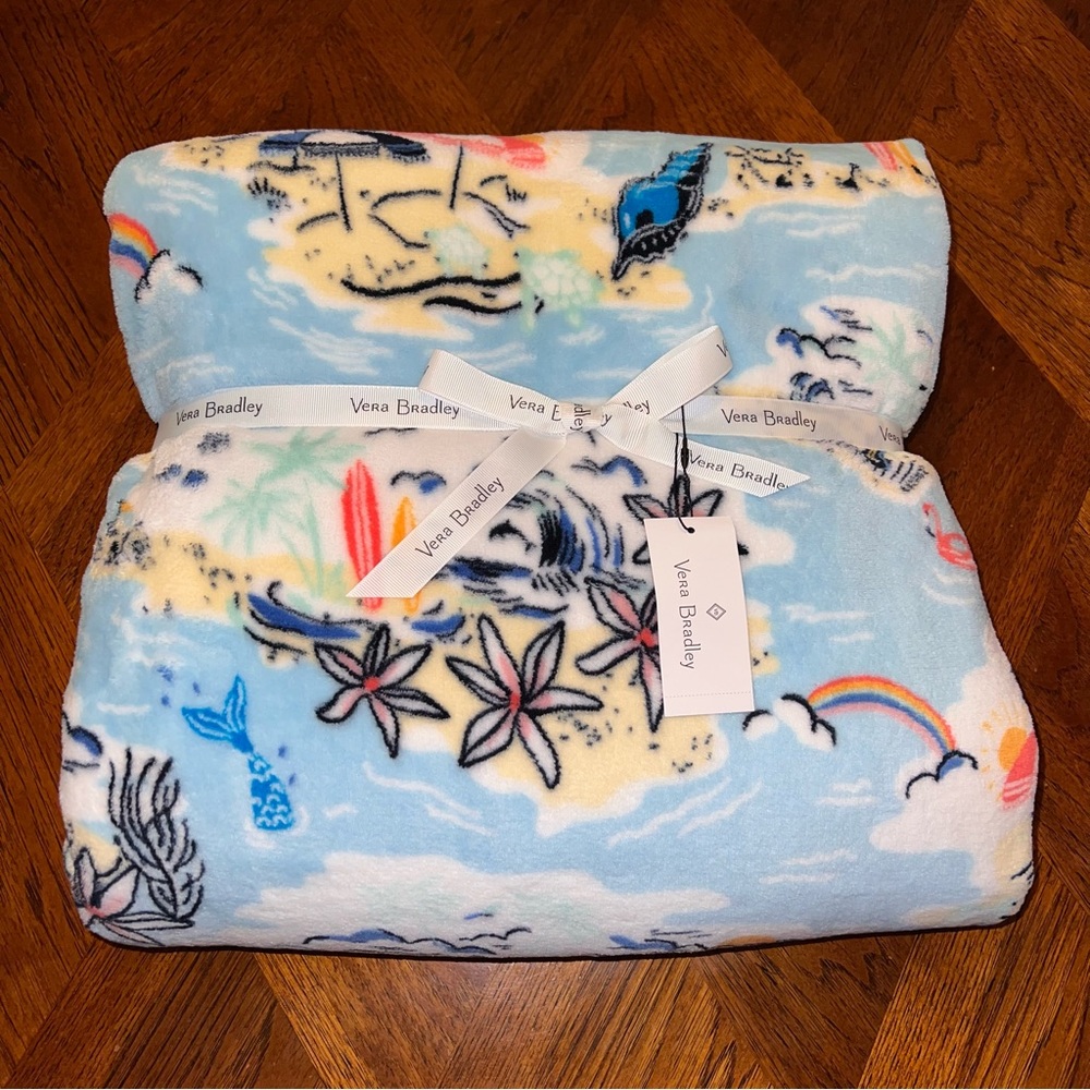 NWT Vera Bradley XL Oversized Throw Blanket Beach Treasures - Picture 3 of 4